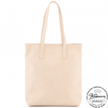 Женская кожаная сумка "Монреаль Нью" (бежевая гладкая кожа)